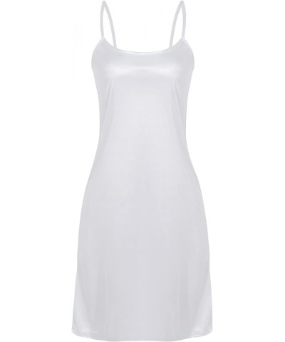 Full Slip for Women - Adjustable Spaghetti Strap Cami Nightgown Womens Sleepwear Chemise White $6.83 Lingerie