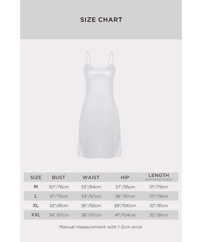 Full Slip for Women - Adjustable Spaghetti Strap Cami Nightgown Womens Sleepwear Chemise White $6.83 Lingerie