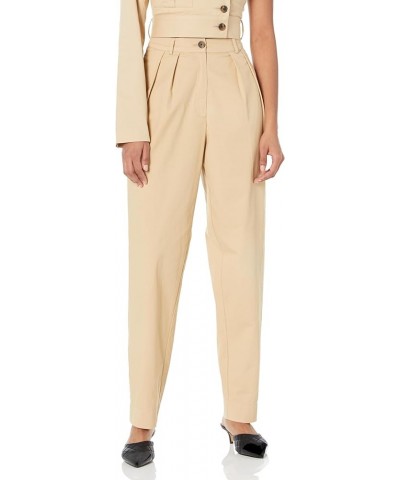 Women's Oatmeal Stretch Cotton Pleated Pant Oatmeal $10.00 Pants