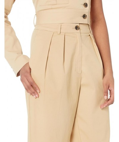 Women's Oatmeal Stretch Cotton Pleated Pant Oatmeal $10.00 Pants