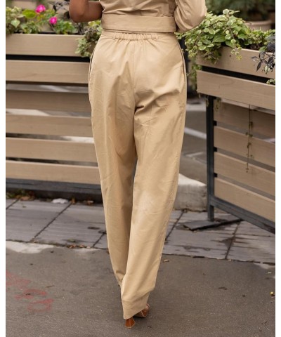 Women's Oatmeal Stretch Cotton Pleated Pant Oatmeal $10.00 Pants