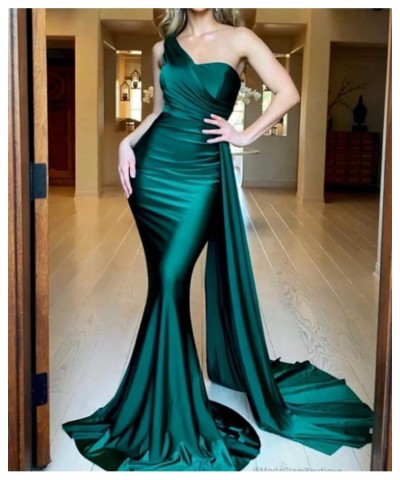 One Shoulder Mermaid Bridesmaid Dresses Long Satin Prom Dresses Evening Formal Party Gowns for Women with Tail Silver $40.49 ...