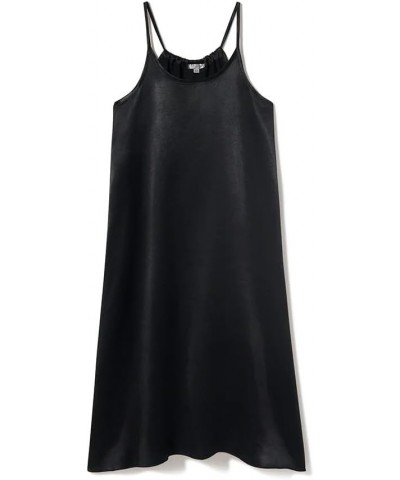 Women's Ruby-Long Satin Spaghetti Tank Gown Black $33.70 Sleep & Lounge