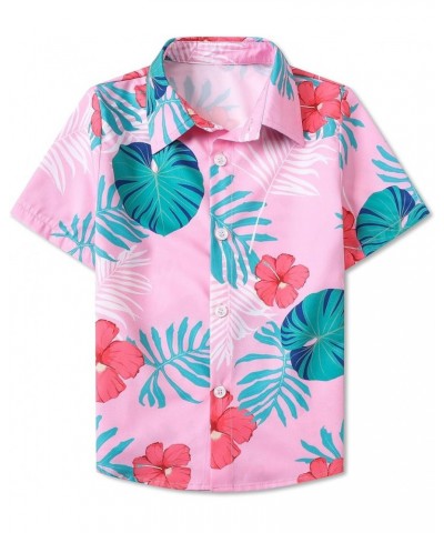 Girls Womens Short Sleeve Summer Button Down Shirts, 12 Months - XL Youth Hawaiian Pink $6.82 Blouses