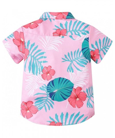 Girls Womens Short Sleeve Summer Button Down Shirts, 12 Months - XL Youth Hawaiian Pink $6.82 Blouses