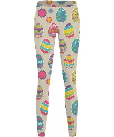 Easter Leggings for Women,Easter Bunny Rabbit Eggs Pattern Print Holiday Leggings Shiny Workout Festival Party Tights Z31-blu...