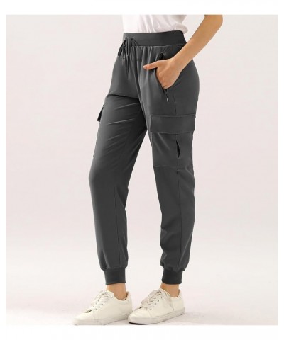 Lightweight Hiking Long Pants with Pockets Quick Dry Cargo Jogger Sweatpants Workout Outdoor for Women with Plus Size Charcoa...