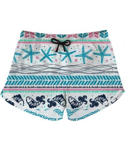 Womens Beach Shorts Quick Dry Beachwear Yoga Summer Drawstring Waisted Sport Running Breechcloth Size XS-XXL Bohemian-2 $12.4...