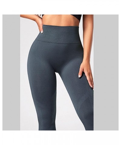 Butt Lifting Workout Leggings for Women, Printed Brushed Scrunch Butt Gym Seamless Booty Tight Z2401231-blue $8.79 Activewear