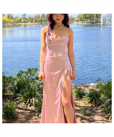 Halter Prom Dresses Sweetheart with Slit Formal Party Evening Dresses Gold $20.00 Dresses