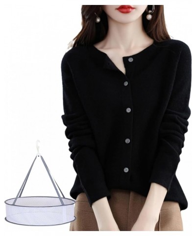 Cashmere Cardigan Sweaters for Women, Cashmere Sweaters for Women, Crew Neck Button Down Cardigan Sweater Black $20.09 Sweaters