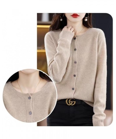 Cashmere Cardigan Sweaters for Women, Cashmere Sweaters for Women, Crew Neck Button Down Cardigan Sweater Black $20.09 Sweaters