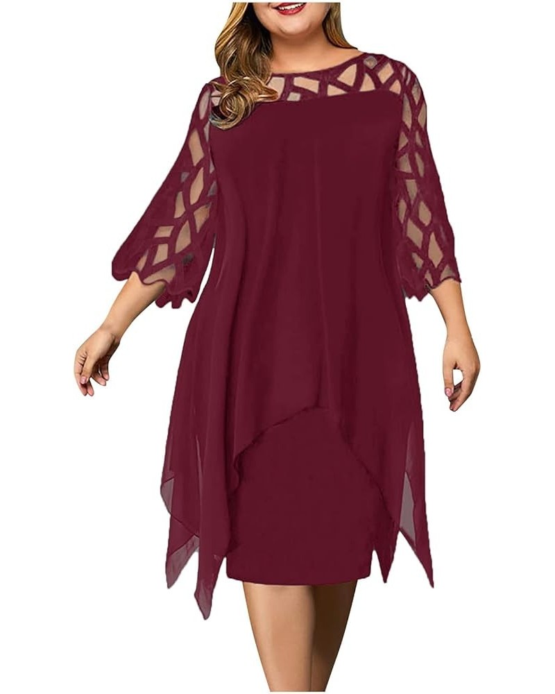 Women's Sequin Dress Plus Size Mesh Long Sleeve Party Cocktail Sparkle Glitter Evening Stretchy Mini Bodycon Dresses 02-wine ...