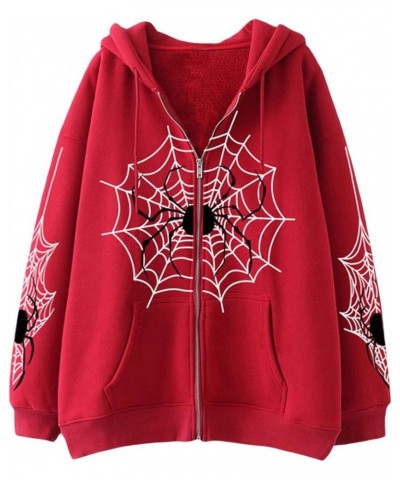 Y2K Pullover Hoodies For Men Women Teen Girls Oversized Graphic Spider Print Sweatshirts Vintage Gothic Streetwear N-newly-sp...