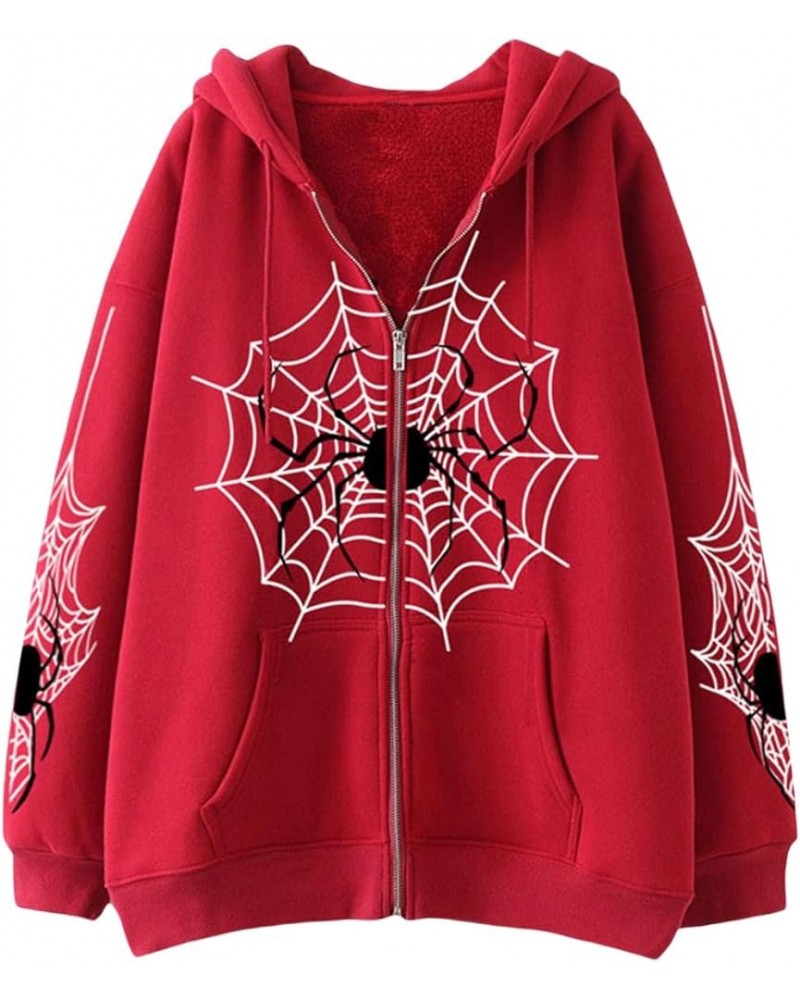 Y2K Pullover Hoodies For Men Women Teen Girls Oversized Graphic Spider Print Sweatshirts Vintage Gothic Streetwear N-newly-sp...