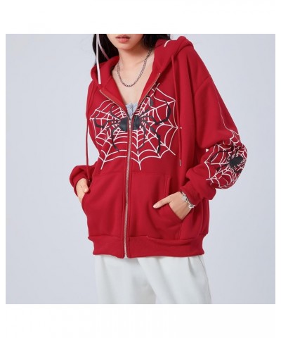 Y2K Pullover Hoodies For Men Women Teen Girls Oversized Graphic Spider Print Sweatshirts Vintage Gothic Streetwear N-newly-sp...