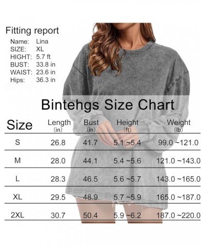 Crewneck Oversized Sweatshirt for Women Loose Fit Long Sleeve Shirts Vintage Acid Wash Tshirt Basic Solid Color Tee Gray $13....