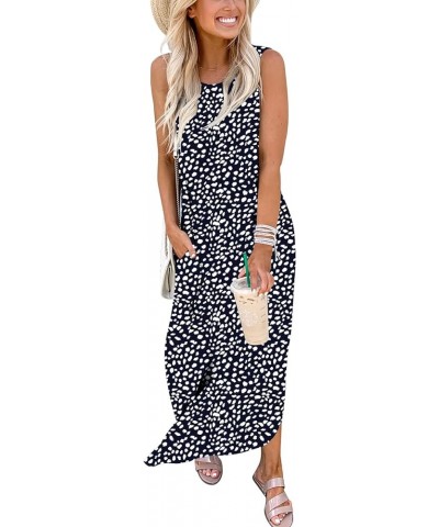 Women's Casual Loose Summer Long Dress Sleeveless Split Beach Maxi Dresses with Pockets Black 04 $20.39 Dresses