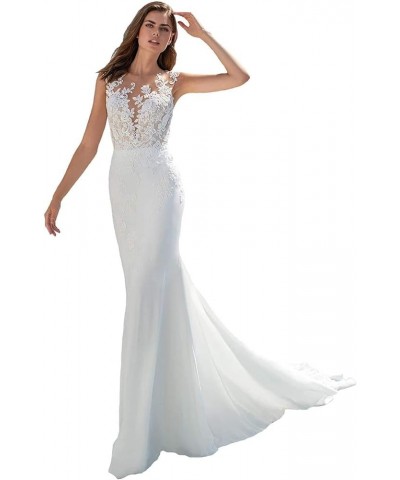 Women's V Neck Wedding Dresses Mermaid Lace Applique Bridal Gown Wz07-ivory $37.51 Dresses