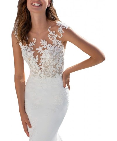 Women's V Neck Wedding Dresses Mermaid Lace Applique Bridal Gown Wz07-ivory $37.51 Dresses