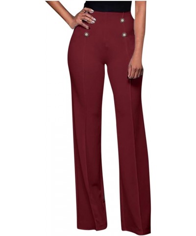 Wide Leg Pants for Women Dressy Office Casual High Waisted Palazzo Pants Plus Size Dress Pants Business Work Trousers G-wine ...