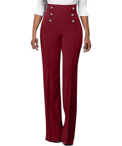 Wide Leg Pants for Women Dressy Office Casual High Waisted Palazzo Pants Plus Size Dress Pants Business Work Trousers G-wine ...