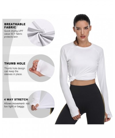 Womens UPF 50+ UV Sun Protection Running Hiking Outdoors Performance Long Sleeve Hoody T-Shirt Tshirt-white $19.79 Activewear