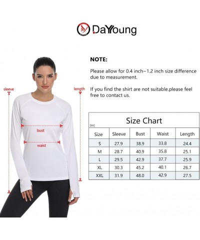 Womens UPF 50+ UV Sun Protection Running Hiking Outdoors Performance Long Sleeve Hoody T-Shirt Tshirt-white $19.79 Activewear