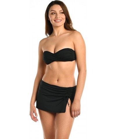 Women's Standard Island Goddess Bandeau Bikini Swimsuit Top Black $33.57 Swimsuits