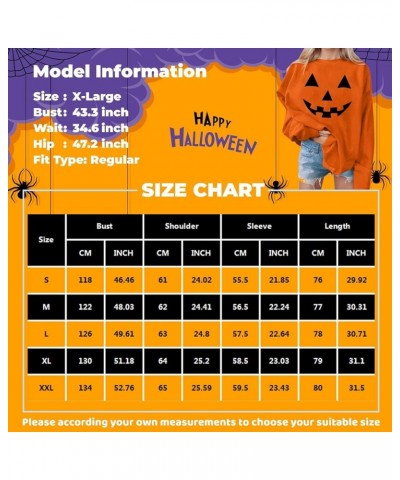 Halloween Sweatshirts For Women,2023 Fall Fashion Cute Pumpkin Graphic Long Sleeve Top Ghost Face Printed Shirt F-brown $7.61...