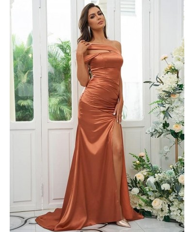 Bridesmaid Dresses with Slit Long Prom Dress Satin Formal Dresses for Women Evening Party Off Shoulder Prom Dresses Royal Blu...