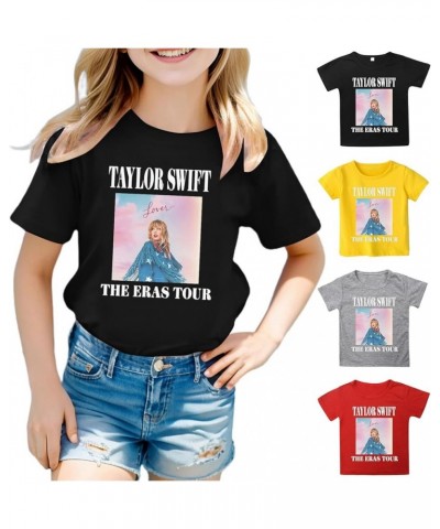 T-Shirts for Kids Short Sleeve Fashion Graphic Crewneck Pullover Top Cute Basic Crop Top for Girls Boy Comfy Tee 02-yellow $7...