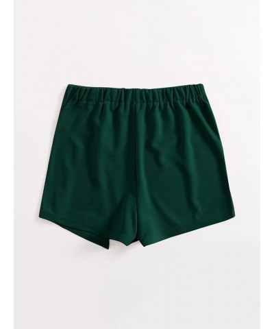 Women's Plus Size Asymmetrical Skorts High Waisted Skirts Shorts Forest Green $12.68 Skorts