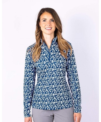 Women's Half Zip Shirt Indigo $33.55 Activewear