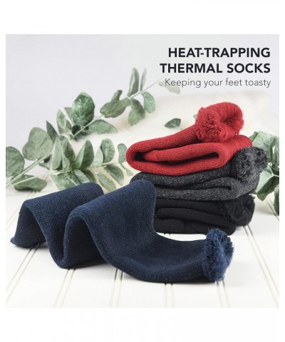 Thermal Socks For Men Women 4/6 Pairs Thick Heated Warm Winter Boot Socks - Insulated Extreme Cold Weathers Red Assorted 4 Pa...