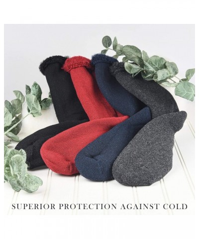 Thermal Socks For Men Women 4/6 Pairs Thick Heated Warm Winter Boot Socks - Insulated Extreme Cold Weathers Red Assorted 4 Pa...