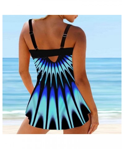 2021 Womens Tankini Floral Printed Tummy Control Swimsuits Bathing Suit Plus Size Two Pieces Swimwear Bikini Set 114blue $8.9...