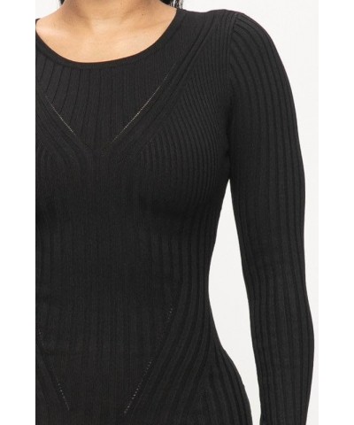 Sexy Sweater Dress for Women Ribbed Long Sleeve Maxi Knit Stretchy Pullover Dresses A Black $11.81 Sweaters