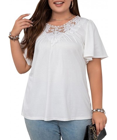 Women's Business Casual Shirt Dressy Work Blouses V Neck Top Short Sleeve Summer Blouses Women White086 $8.25 Blouses