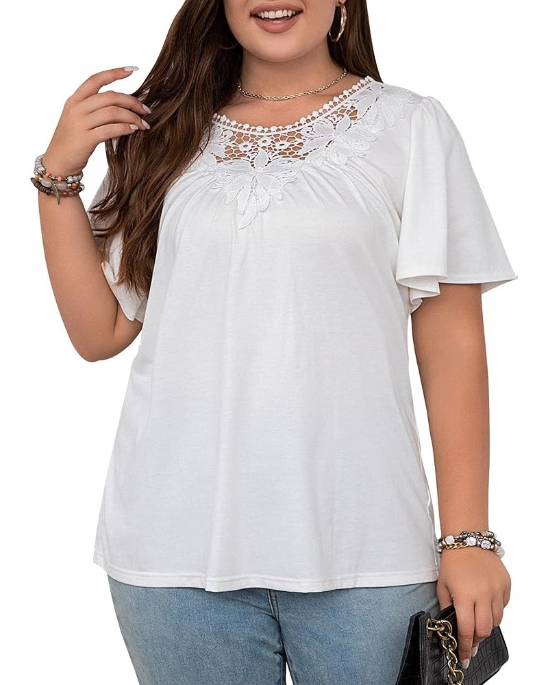 Women's Business Casual Shirt Dressy Work Blouses V Neck Top Short Sleeve Summer Blouses Women White086 $8.25 Blouses