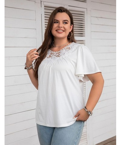 Women's Business Casual Shirt Dressy Work Blouses V Neck Top Short Sleeve Summer Blouses Women White086 $8.25 Blouses