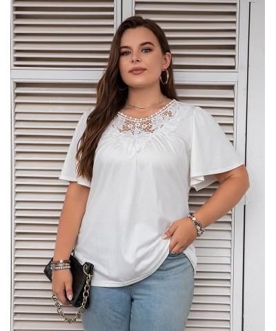 Women's Business Casual Shirt Dressy Work Blouses V Neck Top Short Sleeve Summer Blouses Women White086 $8.25 Blouses