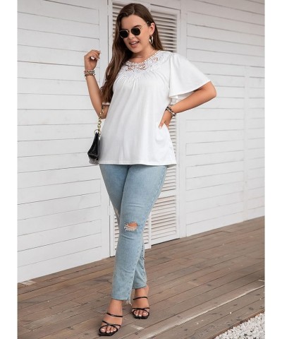 Women's Business Casual Shirt Dressy Work Blouses V Neck Top Short Sleeve Summer Blouses Women White086 $8.25 Blouses