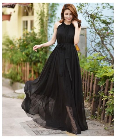 Women's Chiffon Floral Holiday Beach Bridesmaid Maxi Dress Sundress Tropical Fruits $21.60 Dresses