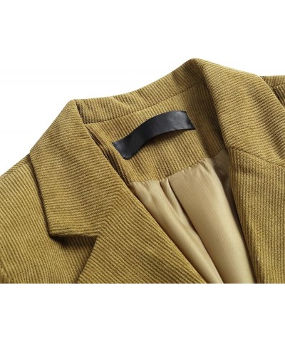 Womens Velvet Blazer Jacket Slim Fit 1 Button Casual Lapel Office Dress Coat Yellow $21.07 Blazers