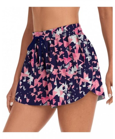 Women's Athletic Tennis Shorts High Waisted Running Shorts Pocket Summer Beach Shorts Tie Dye $9.51 Activewear