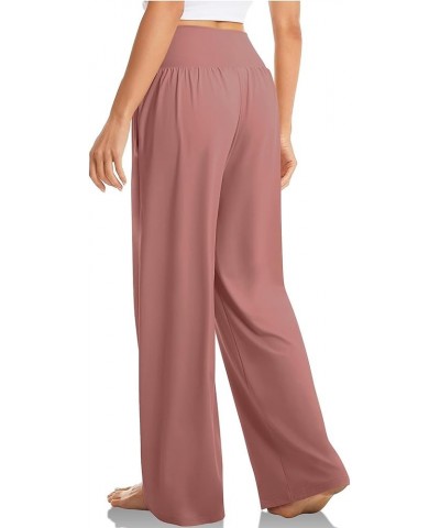 Women's Sweatpants High Waisted Linen Palazzo Pants Wide Leg Long Lounge Pant Trousers with Pocket Sweatpants 2-pink $8.31 Ot...