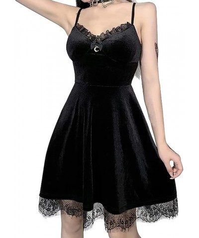 Gothic Lolita Mini Dresses Ruffled Off Shoulder A-Line Vintage Punk Dress Black a $16.49 Dresses
