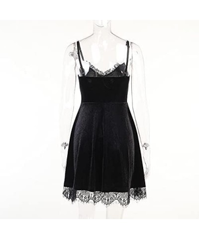 Gothic Lolita Mini Dresses Ruffled Off Shoulder A-Line Vintage Punk Dress Black a $16.49 Dresses