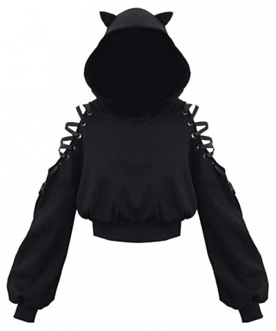 Cute Hoodies for Girls 10-12 Years Old Cute Sweatshirt Sleeve Fashion Tops Hooded Cotton Women Cat Fashion Z201-black $11.21 ...